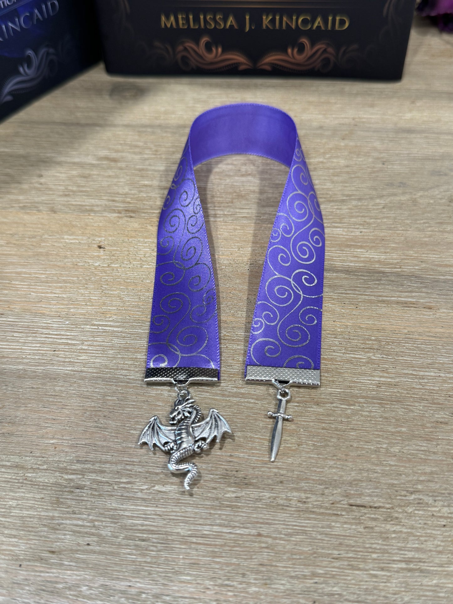 Ribbon Bookmark - Purple Swirl Ribbon