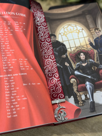 Ribbon Bookmark - Red Swirl Ribbon
