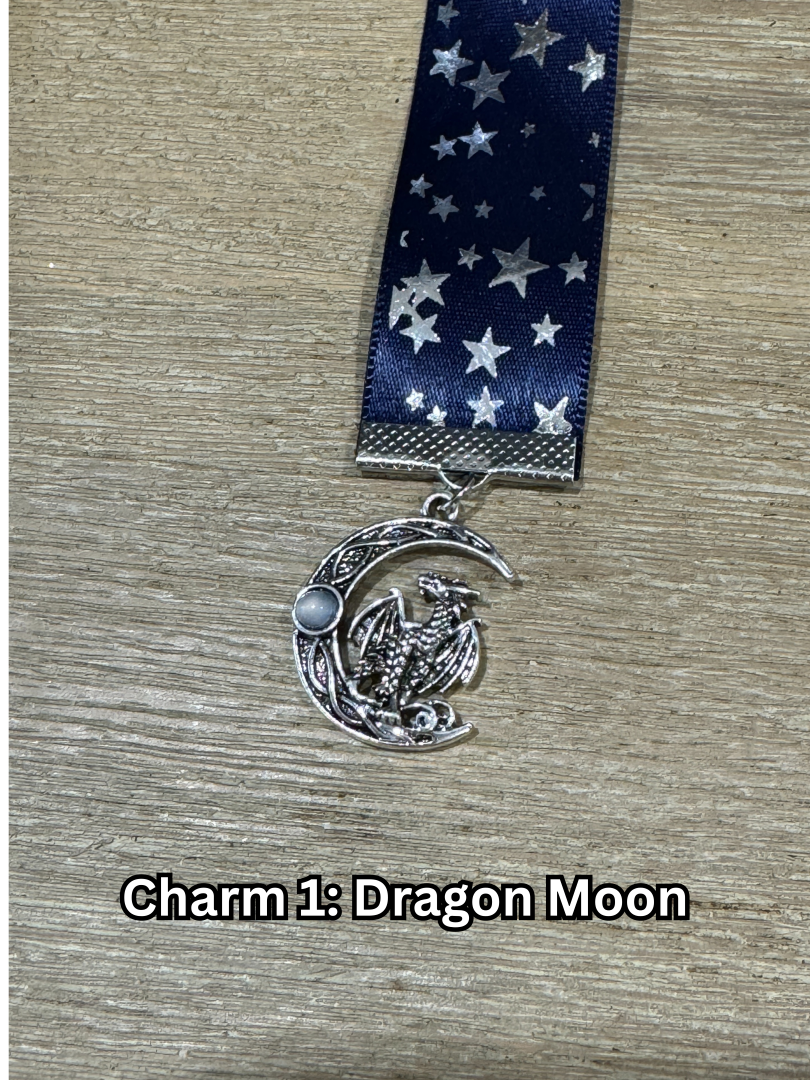 Ribbon Bookmark - Blue With Gold Stars Ribbon