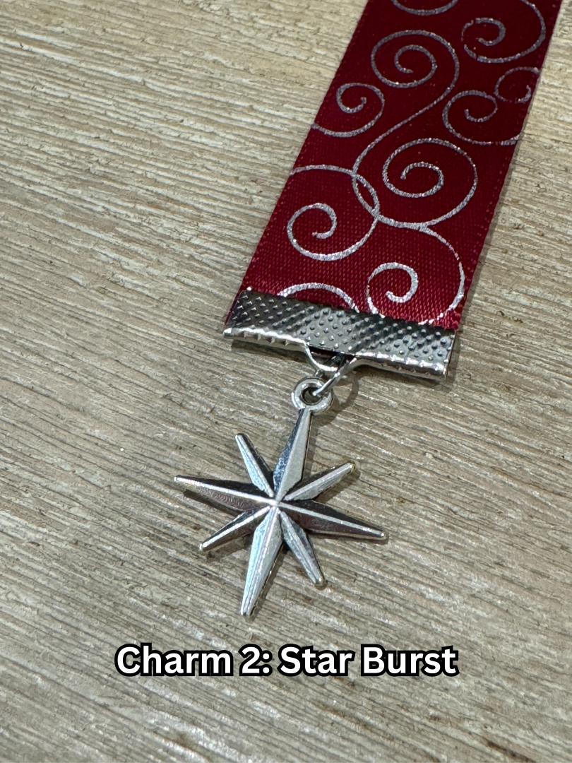 Ribbon Bookmark - Blue With Gold Stars Ribbon